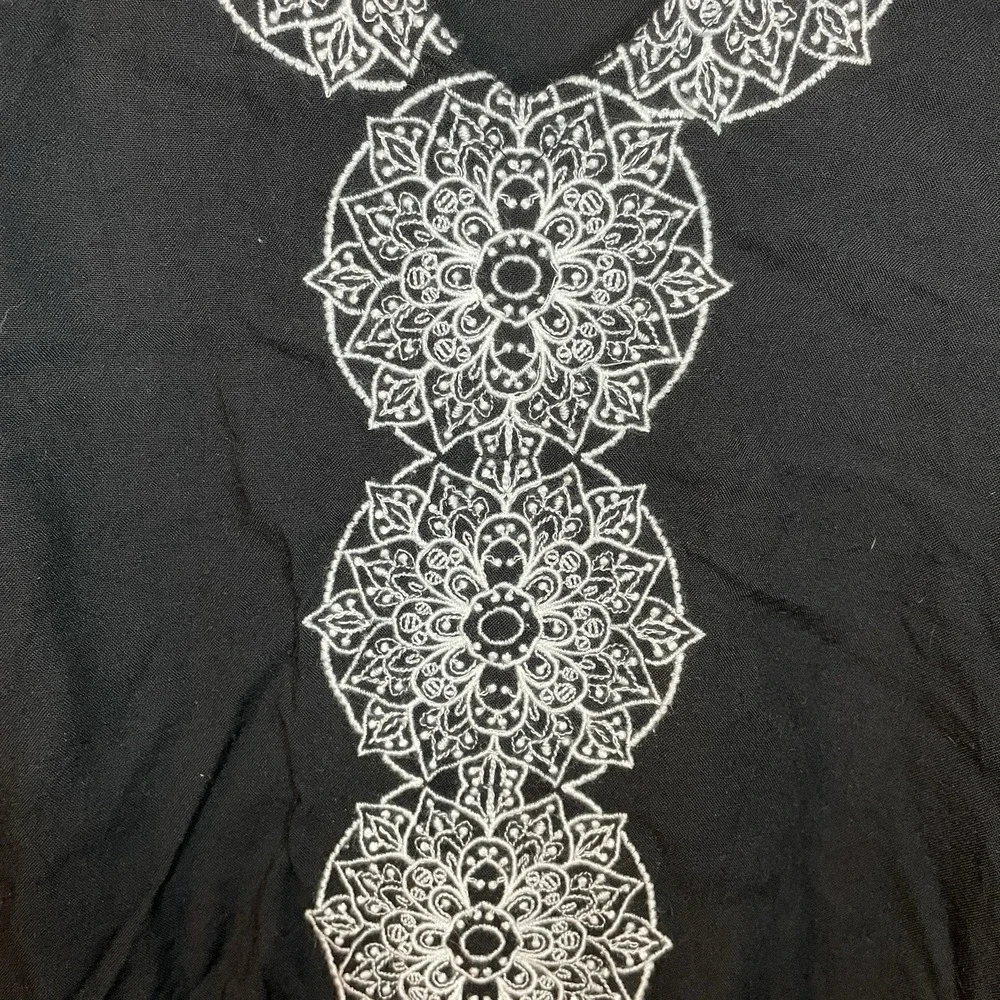 Swimsuits For All Swim Cover Up Sz 18 20 Black Embroidered Rayon Tunic Dress